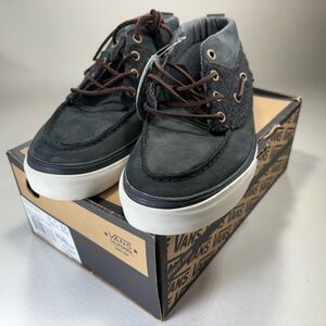 Mens Vans Size 9 Chukka Del Barco Decon Wool & Nubuck Black ((READ))